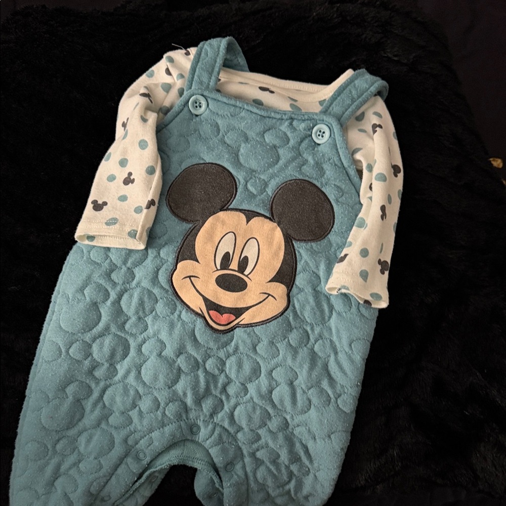 Disney Teal and White Mickey Mouse Kids Matching Set